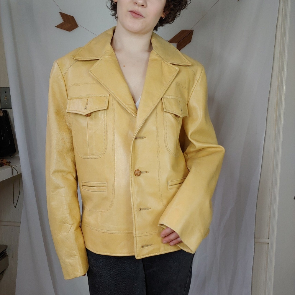 Vintage yellow leather jacket